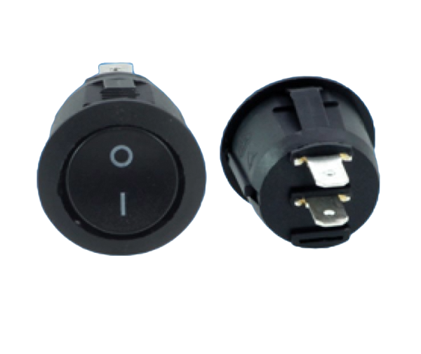 Powerpart Black Circular On/Off Rocker Switch - Tent Hire Direct