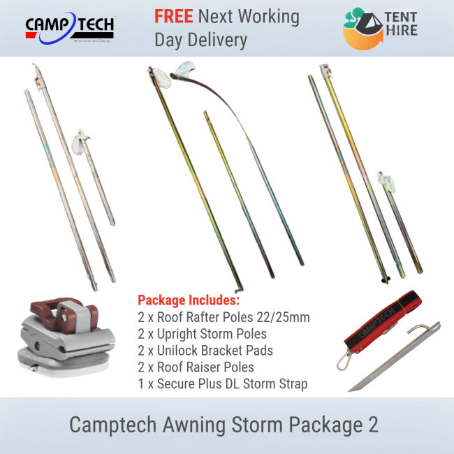 Camptech Full Awning DL Pole Storm Strap Package 1 - Tent Hire Direct