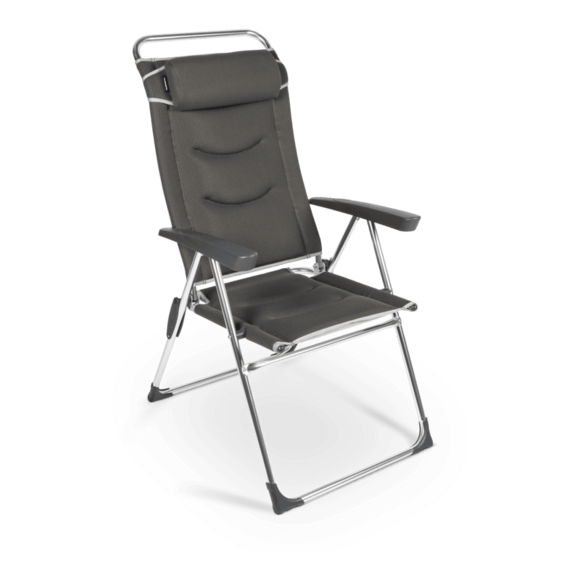 Dometic Lusso Milano Aluminium, Aluminium Reclining Folding Chair With Footrest