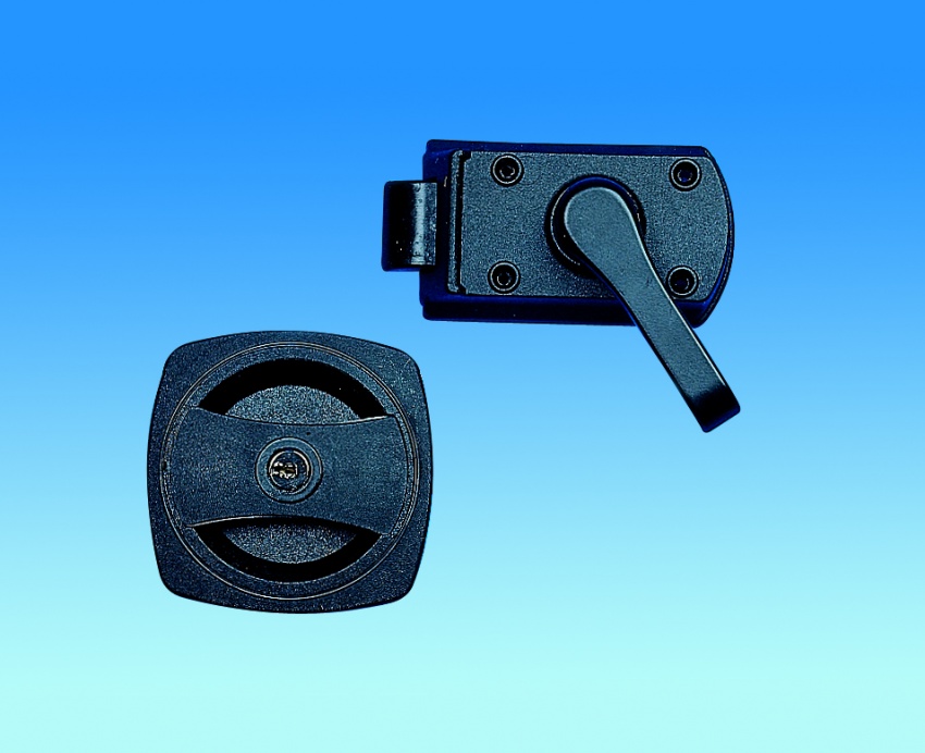 Caraloc 640 Complete Black Caravan Door Handle and Lock
