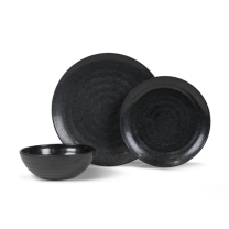 Kampa Ebony Cobble 12 Piece Melamine Dinner Set