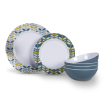 Kampa Flora Heritage 12pc Melamine Dinner Set