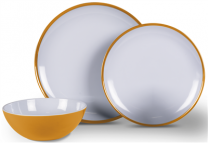 Kampa Sunset Yellow 12 Piece Melamine Dinner Set